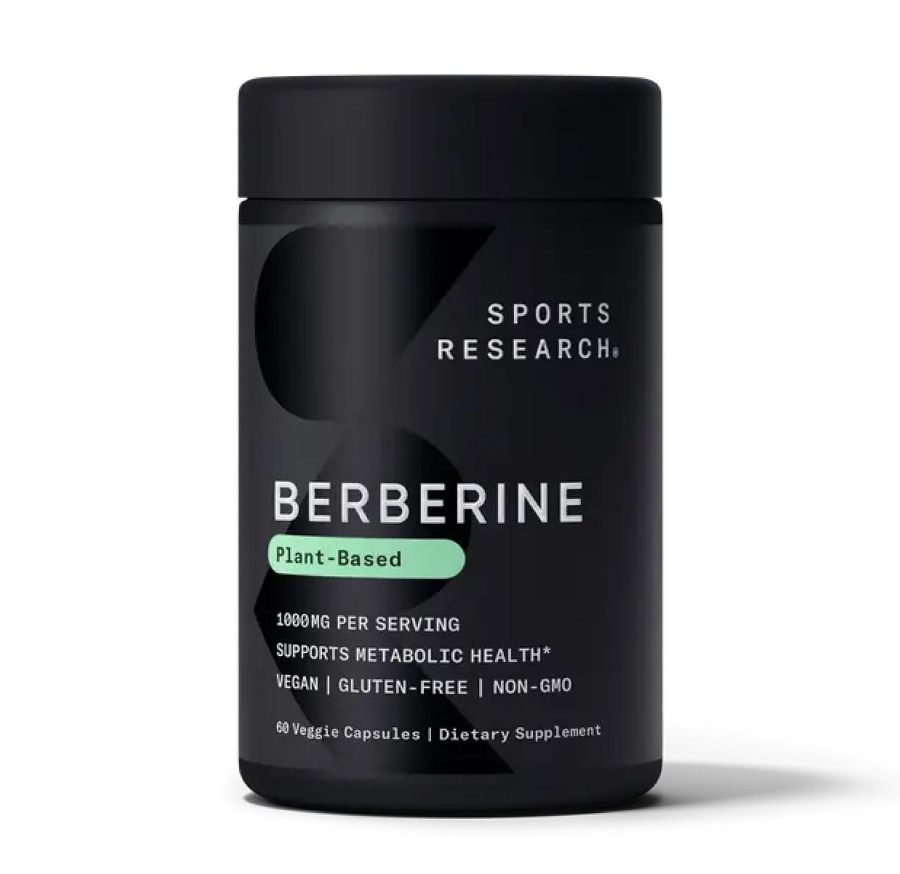 Берберін Sports Research Berberine 500 мг, 60 вегетаріанських капсул, фото 1