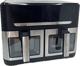 Фритюрниця аерофритюрниця Zepline ZP-213, 2 чаші 8+8 л, 4200Вт, сенсорна, антипригарна