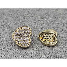 Бейл серце розтискний 11мм, колір золото (гіпоалергенний сплав)