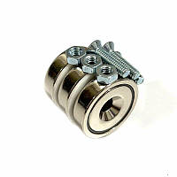 Комплект неодімових магнітів А20 для камери (Ø20 мм, 3 магніти + болти М4 + гайки М4)