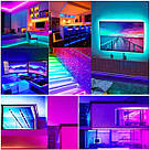 Набір 2 шт Світлодіодна LED стрічка 5м, 12V, RGB 3528 + пульт + блок / Неонова стрічка / Підсвічування в кімнату, фото 6