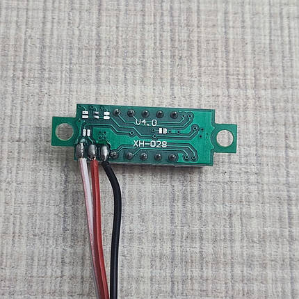 Вольтметр постійного струму LED 0,28" 0 - 30.0 В захист від переполюсування синій, фото 2