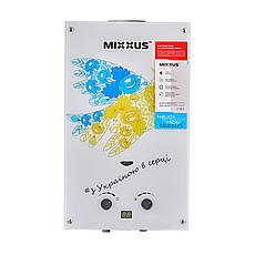 Газова колонка MIXXUS GWH-0610 BASIC GLASS димохідна 10 л/хв (панель зі скла з малюнком) (WH00