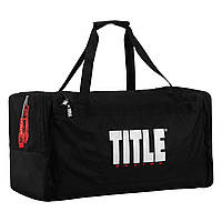 Спортивна сумка TITLE Boxing Deluxe Gear Bag чорна для боксу фітнесу та подорожей містка надійна