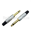 Штекер 6,35 мм моно, gold, корпус металевий