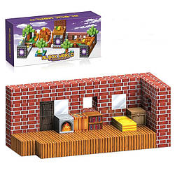 Магнітний конструктор «Кірпічний будинок» Block World Minecraft, 80 магнітних блоків