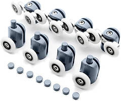 Комплект роликів для душової кабіни 23 мм Ruhhy KK9646 (8 штук) хромовані, універсальні