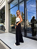 Чорні жіночі велюрові штани оверсайз, фото 4