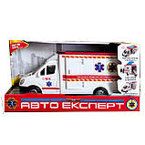 Машинка Швидка допомога укр мова інерція звук світло вірші пісні двері та дах відчиняються пластик 26,5*9*12см ( ТК-97569), фото 3