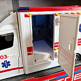 Машинка Швидка допомога укр мова інерція звук світло вірші пісні двері та дах відчиняються пластик 26,5*9*12см ( ТК-97569), фото 5