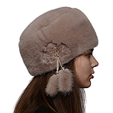 Жіноча хутряна шапка норкова кубанка м'яка, фото 2