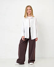 2185бейл Біла сорочка на дівчинку вільного крою тм BossKids