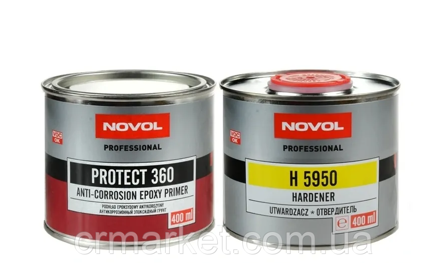 Грунт епоксидний антикорозійний NOVOL PROTECT 360 0,4 л + 0,4 л затв. Н5950, фото 1