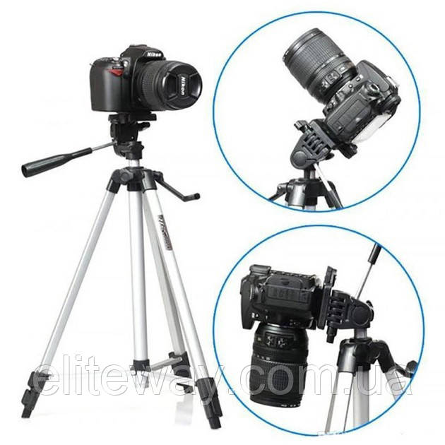 Штатив для камери, телефону, трипод, тринога TriPod 330A 0.50-1.35м, штатив для блогера, для зйомки, фото 1