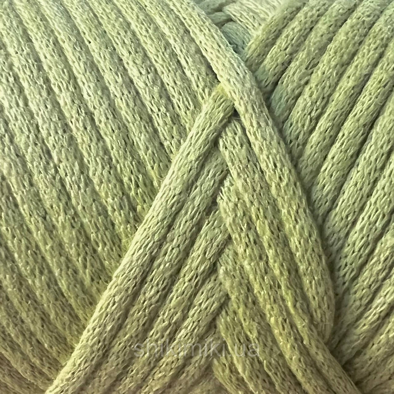 Трикотажний бавовняний шнур Cotton Filled 3 мм, колір Лайм, фото 1