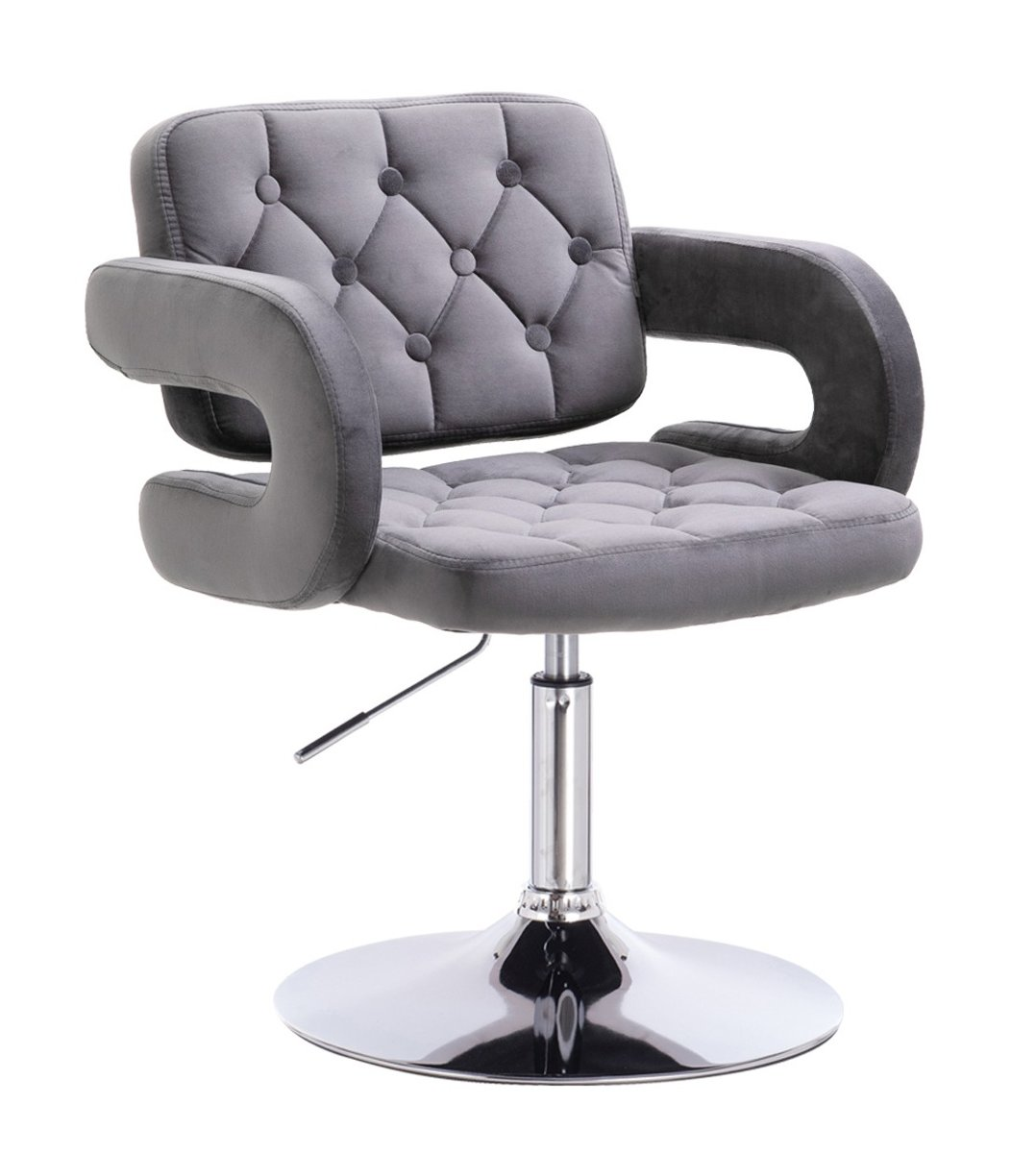 Крісло перукарське НR8403N, велюр, графіт