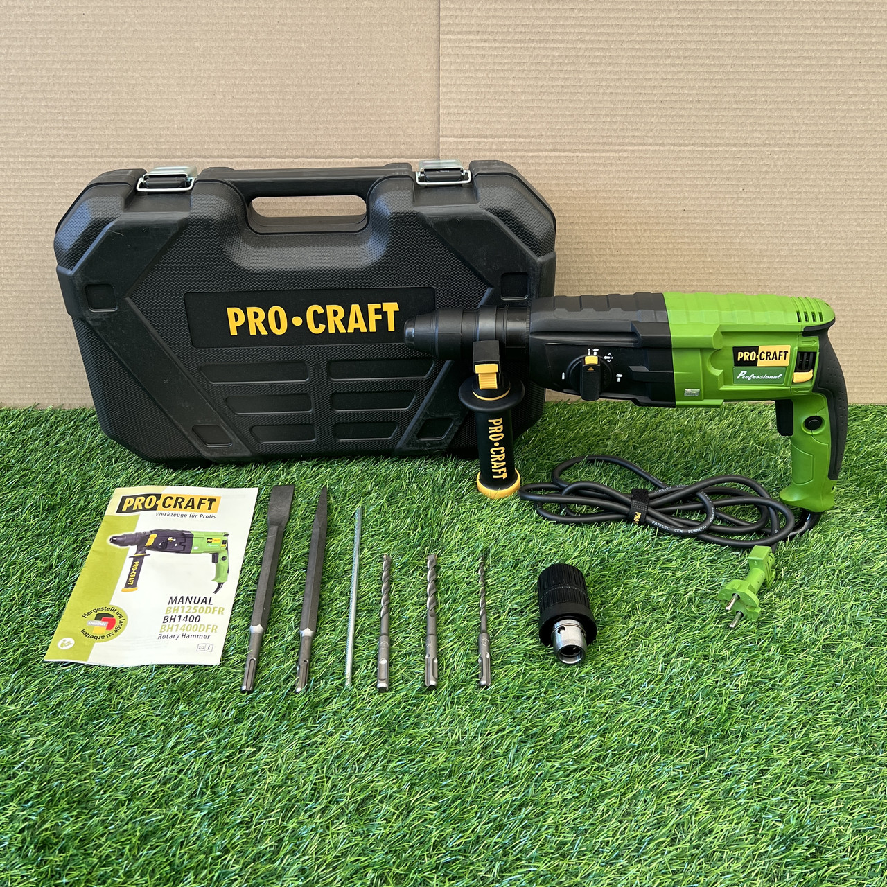 Перфоратор Procraft BH1400 DFR (790 Вт, 3.0 Дж, SDS PLUS) у кейсі. Перфоратор Прокрафт BH-1400 ДФР, фото 1