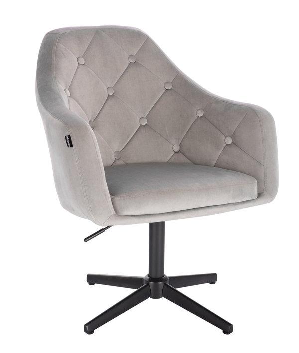 Крісло перукарське НR831N, стальне, велюр