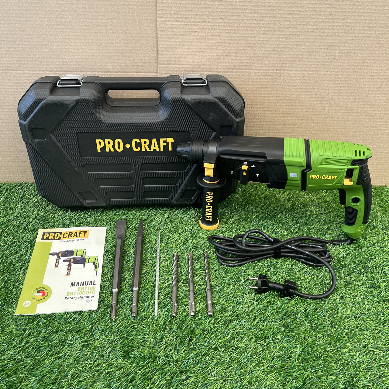 Перфоратор Procraft BH1100 (900 Вт, 3.2 Дж, SDS PLUS) у кейсі. Перфоратор Прокрафт BH-1100, фото 1