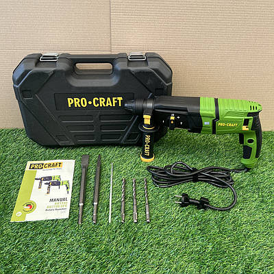 Перфоратор Procraft BH1100 (900 Вт, 3.2 Дж, SDS PLUS) у кейсі. Перфоратор Прокрафт BH-1100