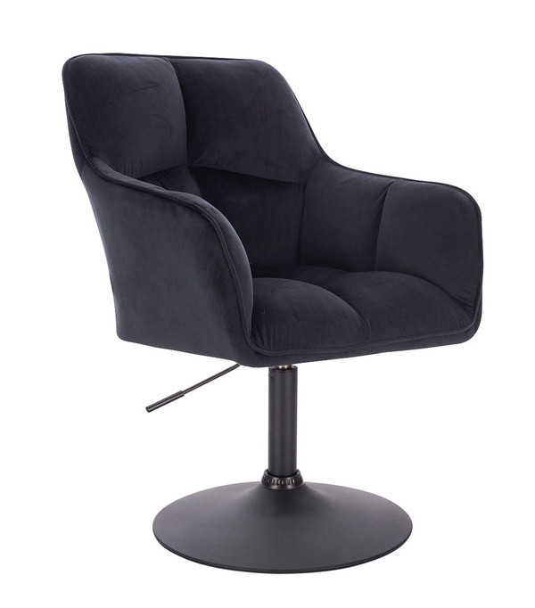 Крісло перукарське HR550N, лате, велюр, база чорна