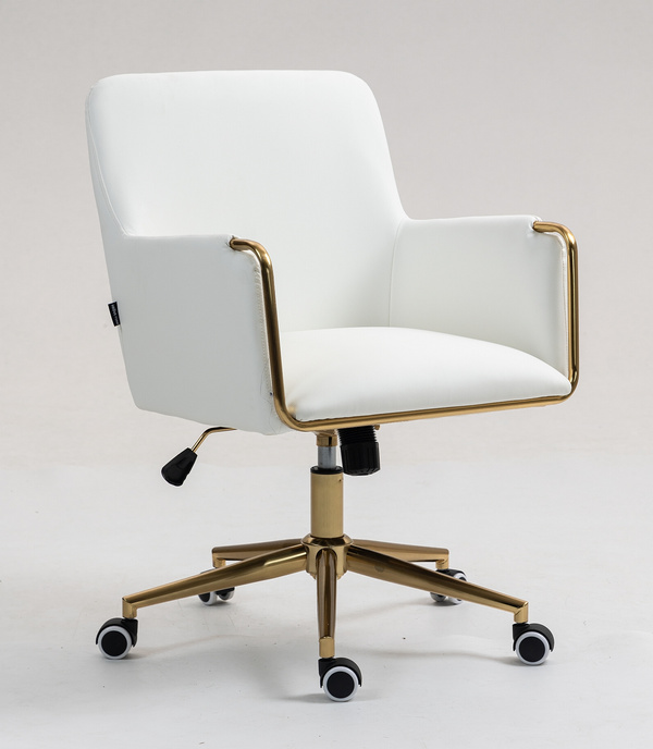 Крісло на колесах HR4318K, біле, база золото