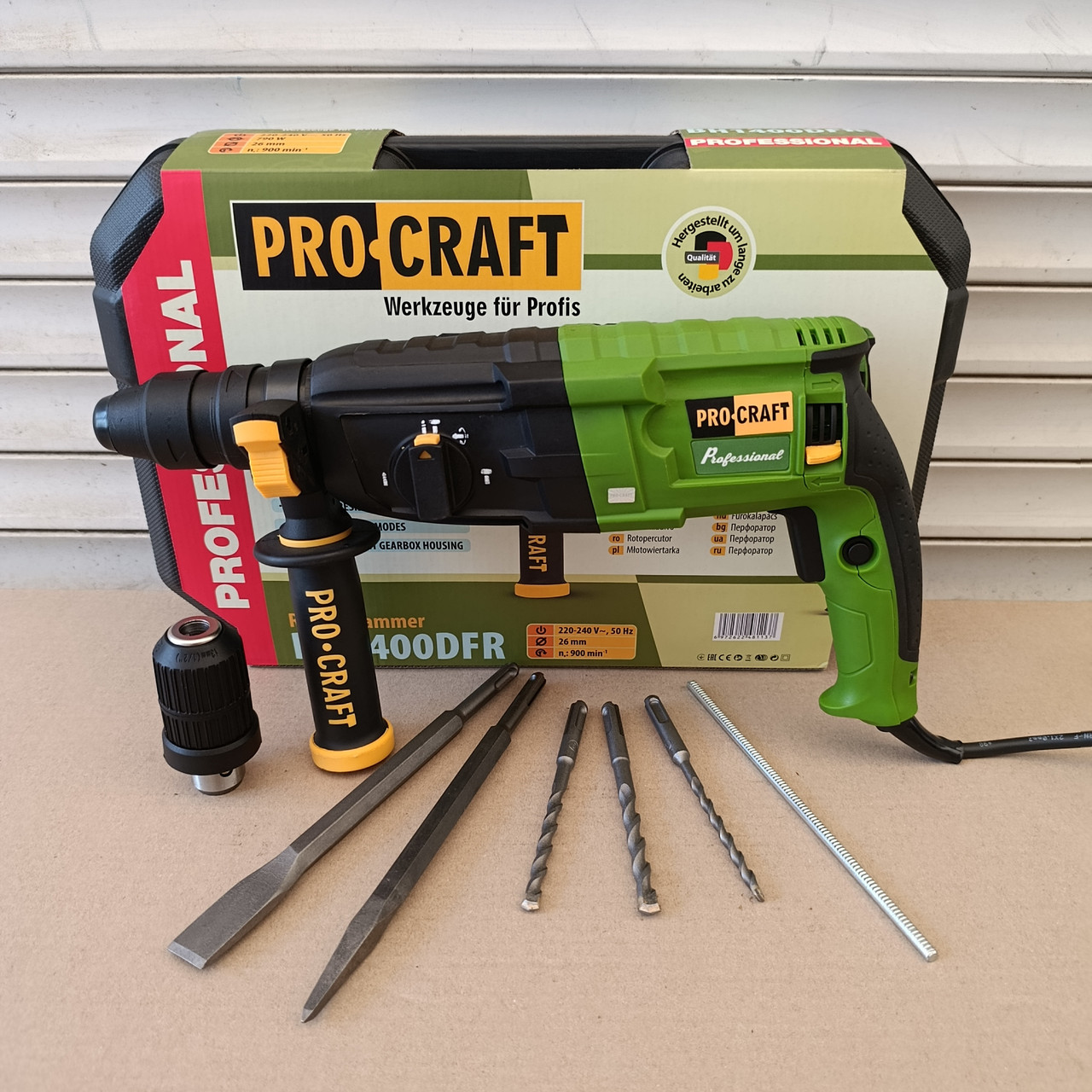 Перфоратор Procraft BH1400 DFR (790 Вт, 3.0 Дж, SDS PLUS) у кейсі. Перфоратор Прокрафт BH-1400 ДФР, фото 1