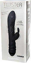 Вібратор-кролик Adrien Lastic Twister з ротацією, чорний, фото 5