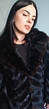 Красива недорога куртка, кожушок норковий натуральна нірка + шкіра, розмір 46/М, фото 2