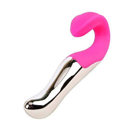 Вібратор для точки G Chisa Amanda метал та силікон, срібно-рожевий, фото 1