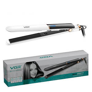 Випрямляч для волосся плойка VGR V-515 LED дисплей 50W кераміка 100-210° Білий