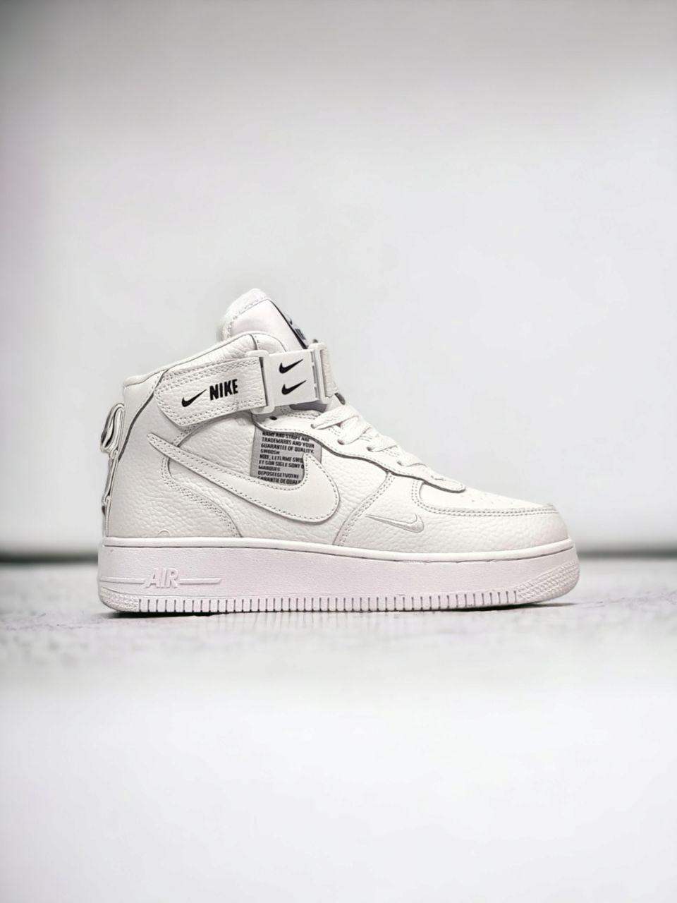 Nike Air Force 1 Utility ❄Fur❄️ •White•, фото 1