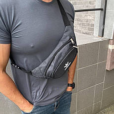 Сумка на пояс бананка нагрудна через плече спортивна сіра Адідас Adidas, фото 2