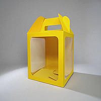 Коробки для паски, панетона, пряникового будиночка (165х165х200мм.) жовта