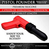 Вібратор у формі пістолета, із фрикціями Master Series Pistol Pounder червоно-чорний, фото 5
