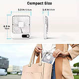 Бездротовий настільний вентилятор із дисплеєм, білий | 5 швидкостей | акумулятор, фото 4