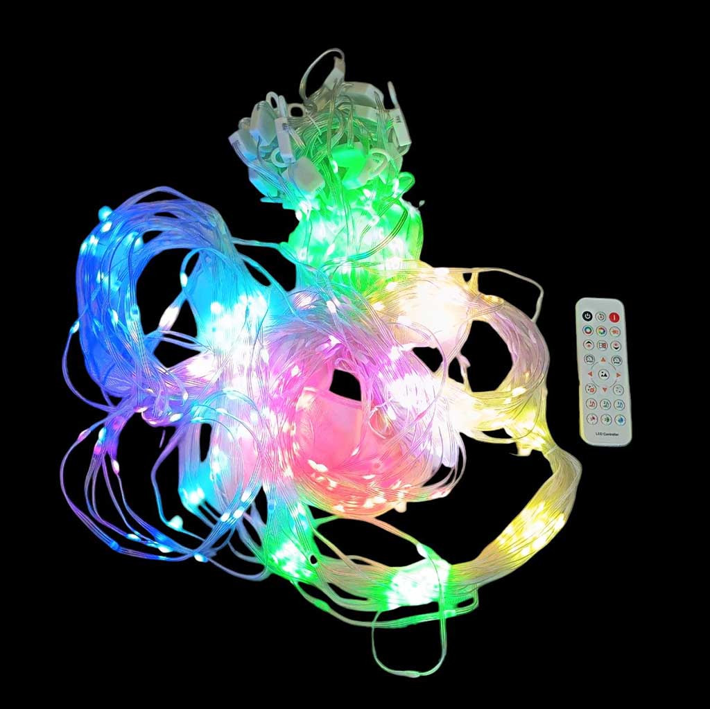 Світлодіодна гірлянда-штора SFK 08 3×2 м керування з телефону BT USB пульт ДК, фото 1