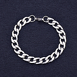 Чоловічий браслет товстий ланцюг у вигляді ланцюга срібний колір, фото 4