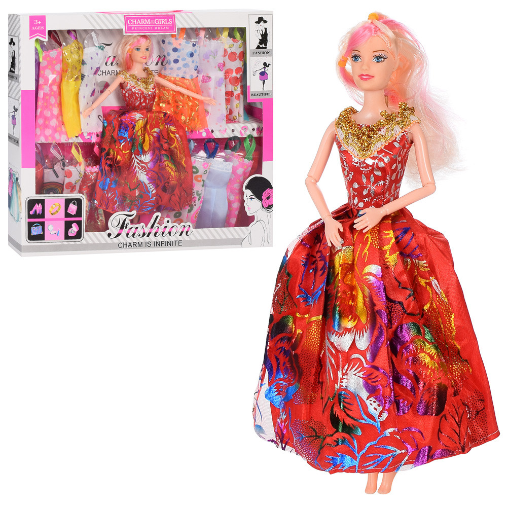 Лялька з вбранням 0338D1 (36шт) шарнірна, 28см, сукні, мікс видів, в кор-ці,, 38-32,5-5см, фото 1