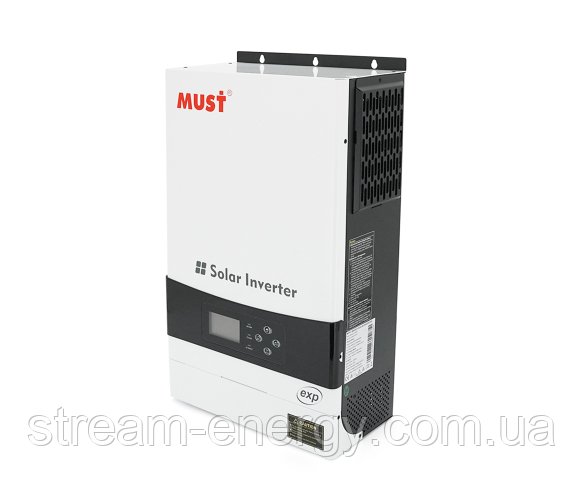 Гібридний інвертор MUST PV19-6048EXP, 6000W, 48V, струм заряду 1-60А, 160-275V, MPPT (80А, 450 Vdc), фото 1