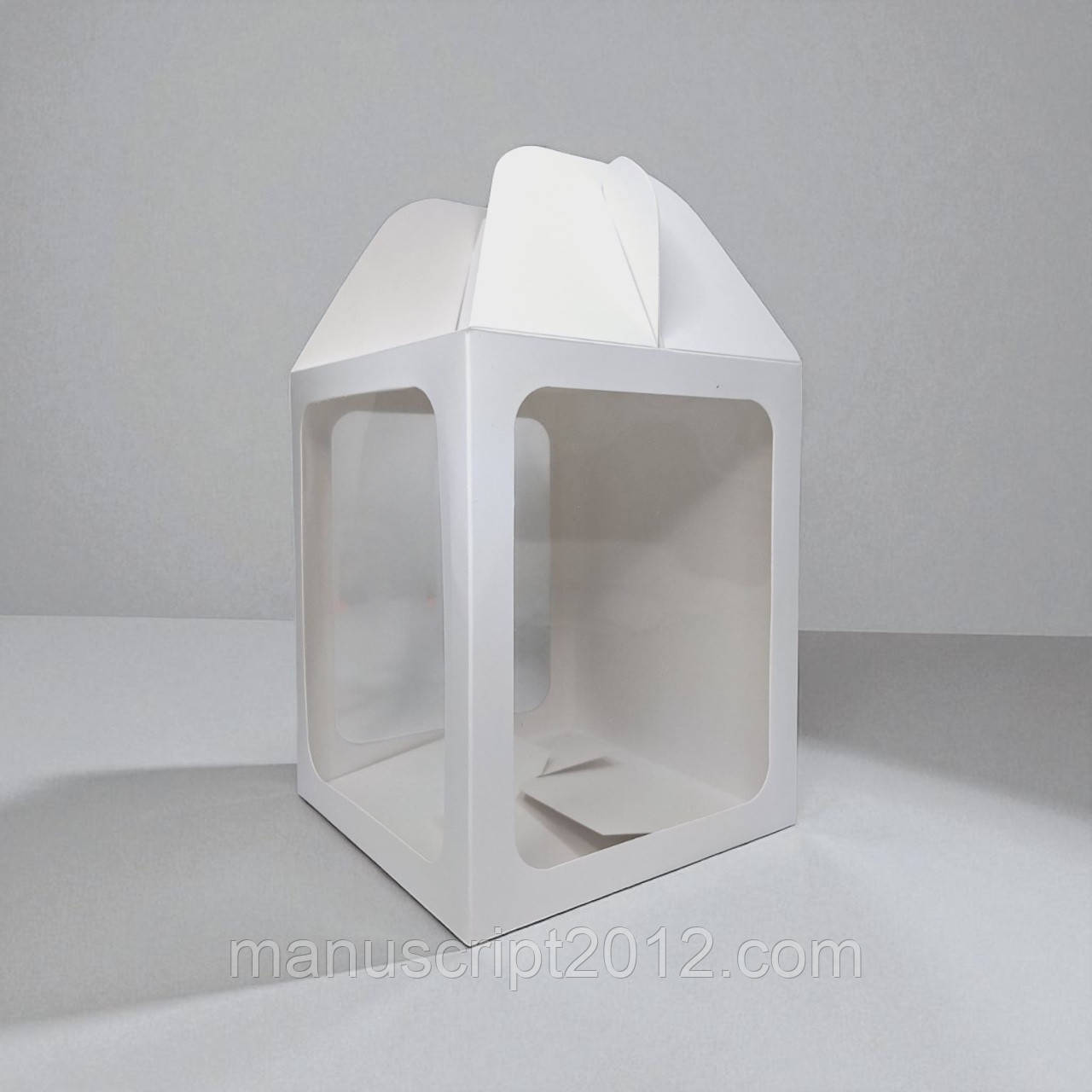 Коробки для паски, панетона, пряникового будиночка (165х165х200мм.) біла, фото 1