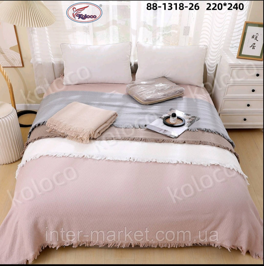 Муслінове покривало 200*230см., Літня ковдра,  Покривало плед муслін 4 шари, Мусліновий плед, фото 1