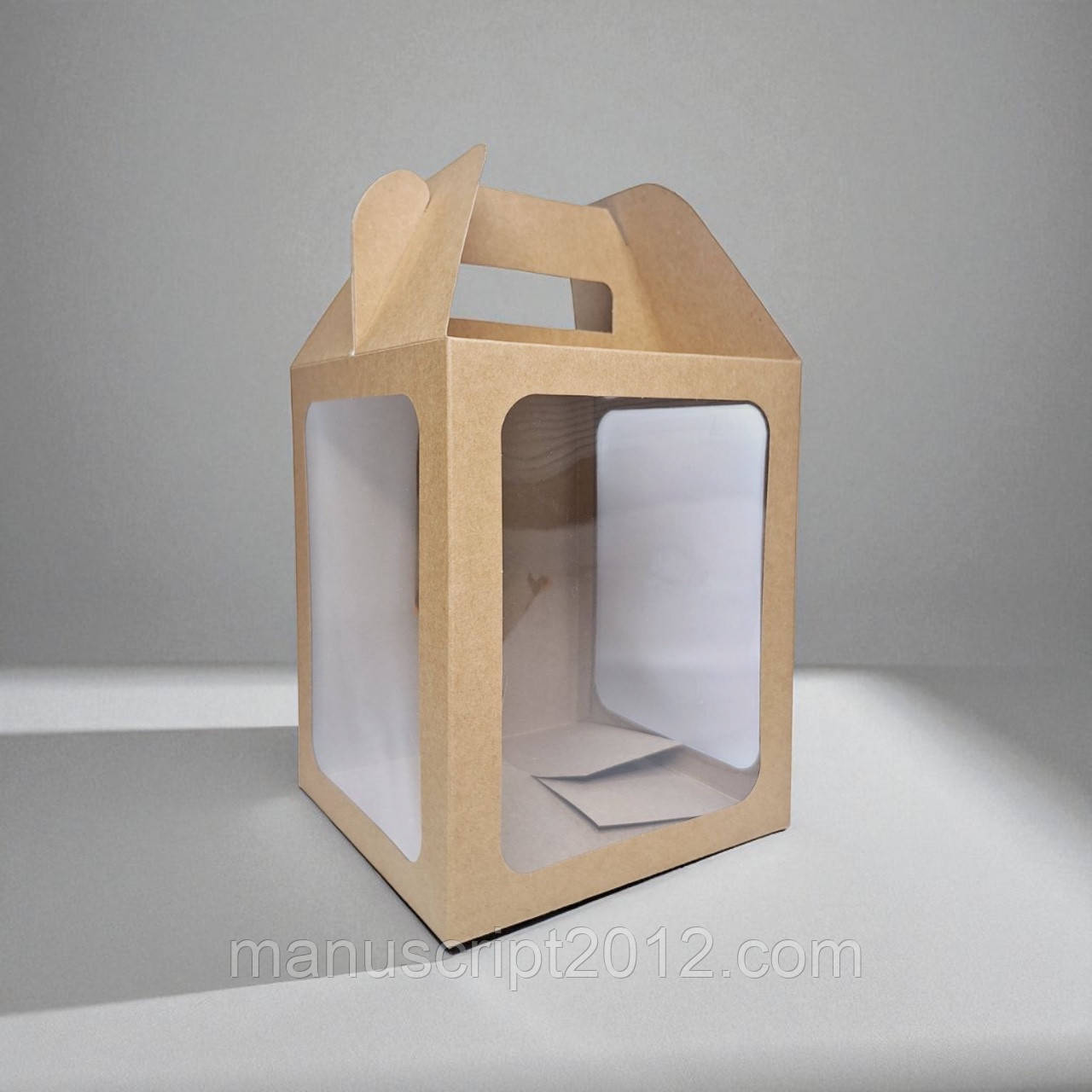 Коробки для паски, панетона, пряникового будиночка (165х165х200мм.) крафт