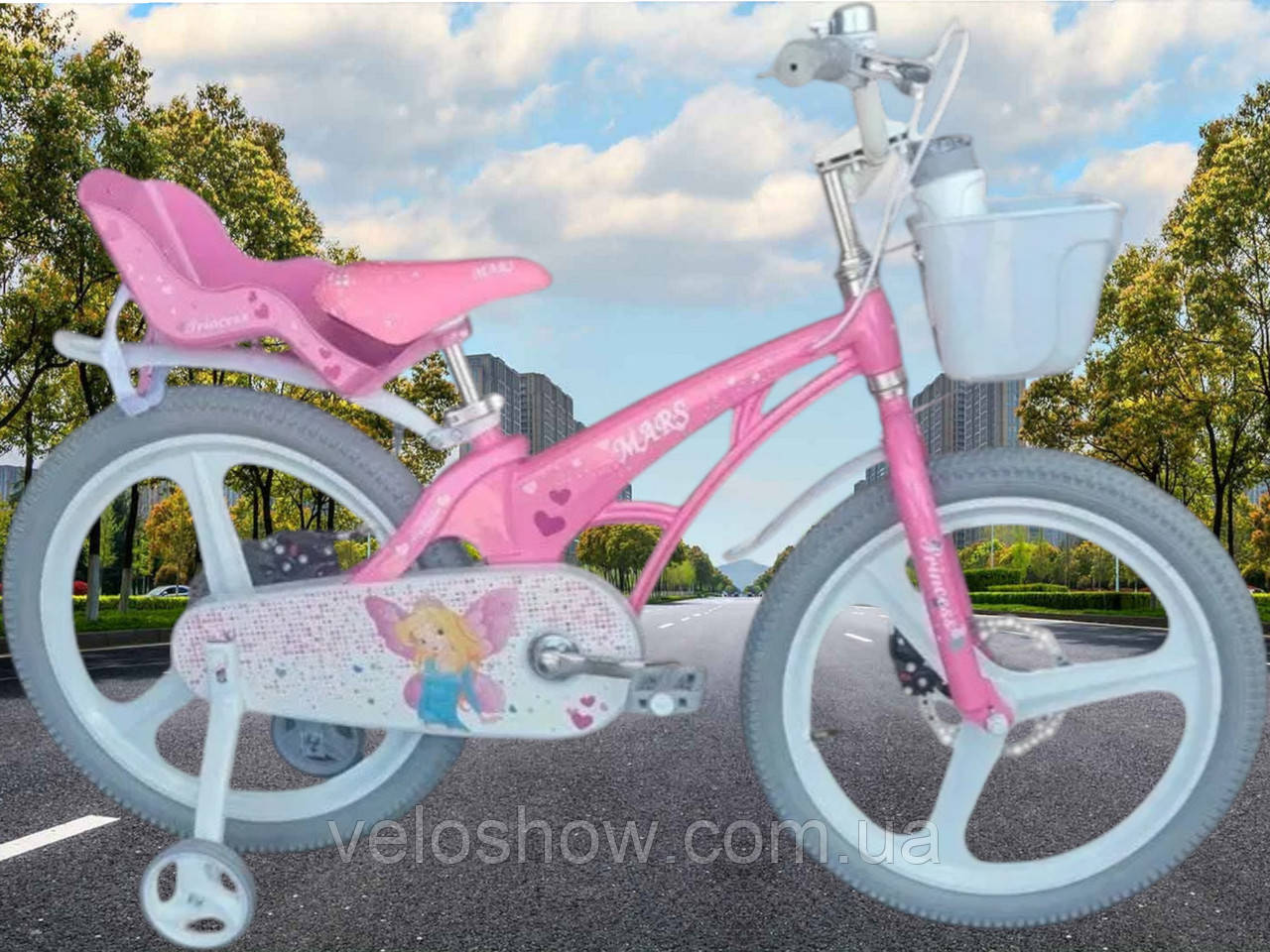 Дитячий магнієвий 18 Mars Princess велосипед із литими дисками рожевий для дівчинки, фото 1