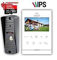 Комплект домофону 4 дюйми з панеллю виклику SEVEN DP–7542 Kit white