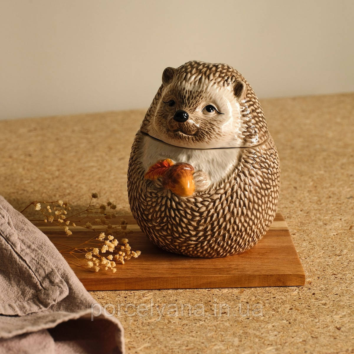 Ємність з кришкою їжак кераміка 19 см Home & You, фото 1