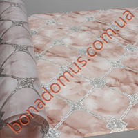 Клейонка кухонна 0,8мм*1,0м*20м силікон лазерна срібло/коричневий 001 A Bona Domus