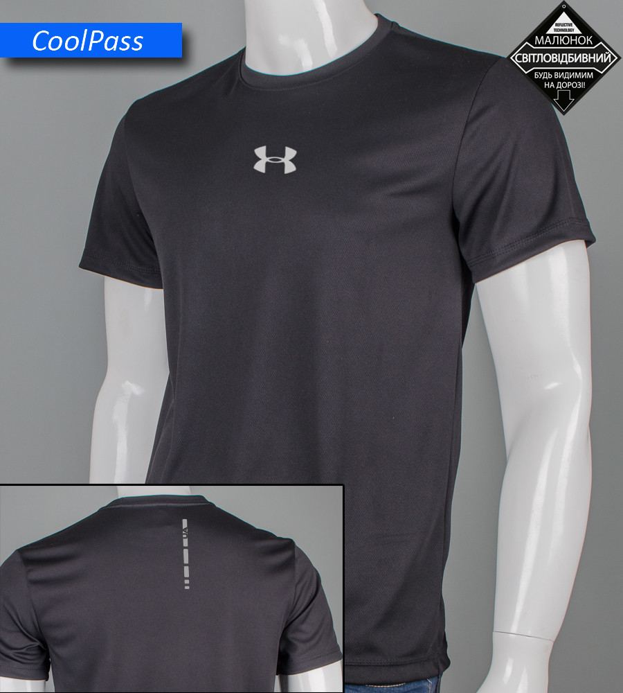 Футболка Coolpass Under Armour Reflective 5424м (Уп.4шт M-XXL), Чорний, фото 1