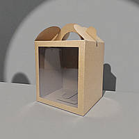 Коробки для паски, панетона, пряникового будиночка (115х120х140мм.) крафт