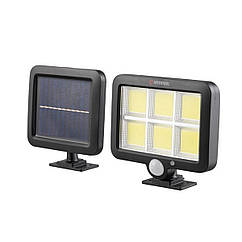 Світильник акумуляторний настінний 6COB, виносна сонячна панель, датчик руху